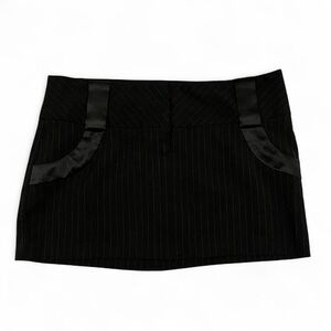 Signature Black Mini Skirt with Pinstripes